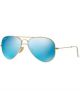 Ray Ban 0RB3025 112/17 55 MATTE GOLD CRY.GREEN  MIRROR MULTIL.BLUE Metal Man size 55 sunglasses
